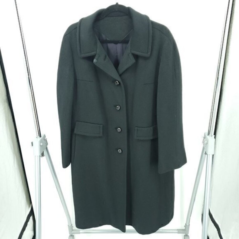 Vintage 100% Baby Llama Pea Coat 10/L Black